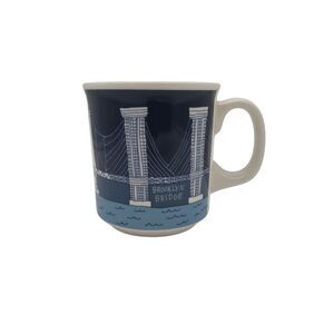 Fishs Eddy Coffee Mug Brooklyn Bridge Artist Ana Benaroya Verrazano Queensboro